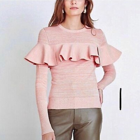 NWT Apiece Apart Long Sleeve Knit Ruffle Statement Sweater Top - Picture 3 of 12
